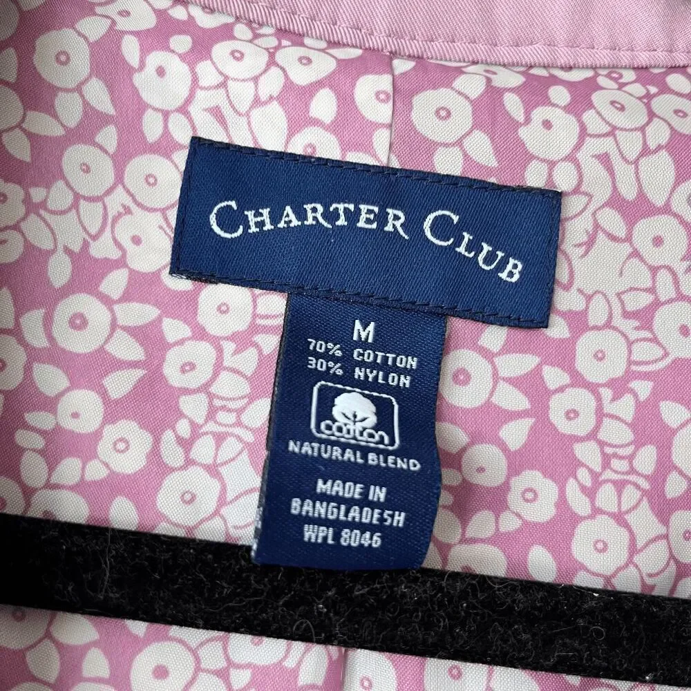Vintage Y2K Charter Club Lilac Jacket 70s Style Preppy Oversized Collar M